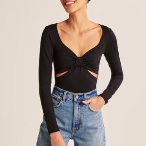 Abercrombie & Fitch cut out bodysuit, size M, black